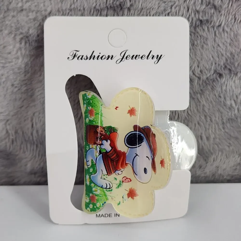 Pair of Snoopy Claw Clips Hair clips Charlie Brown Character Snoopy Fall Leaves